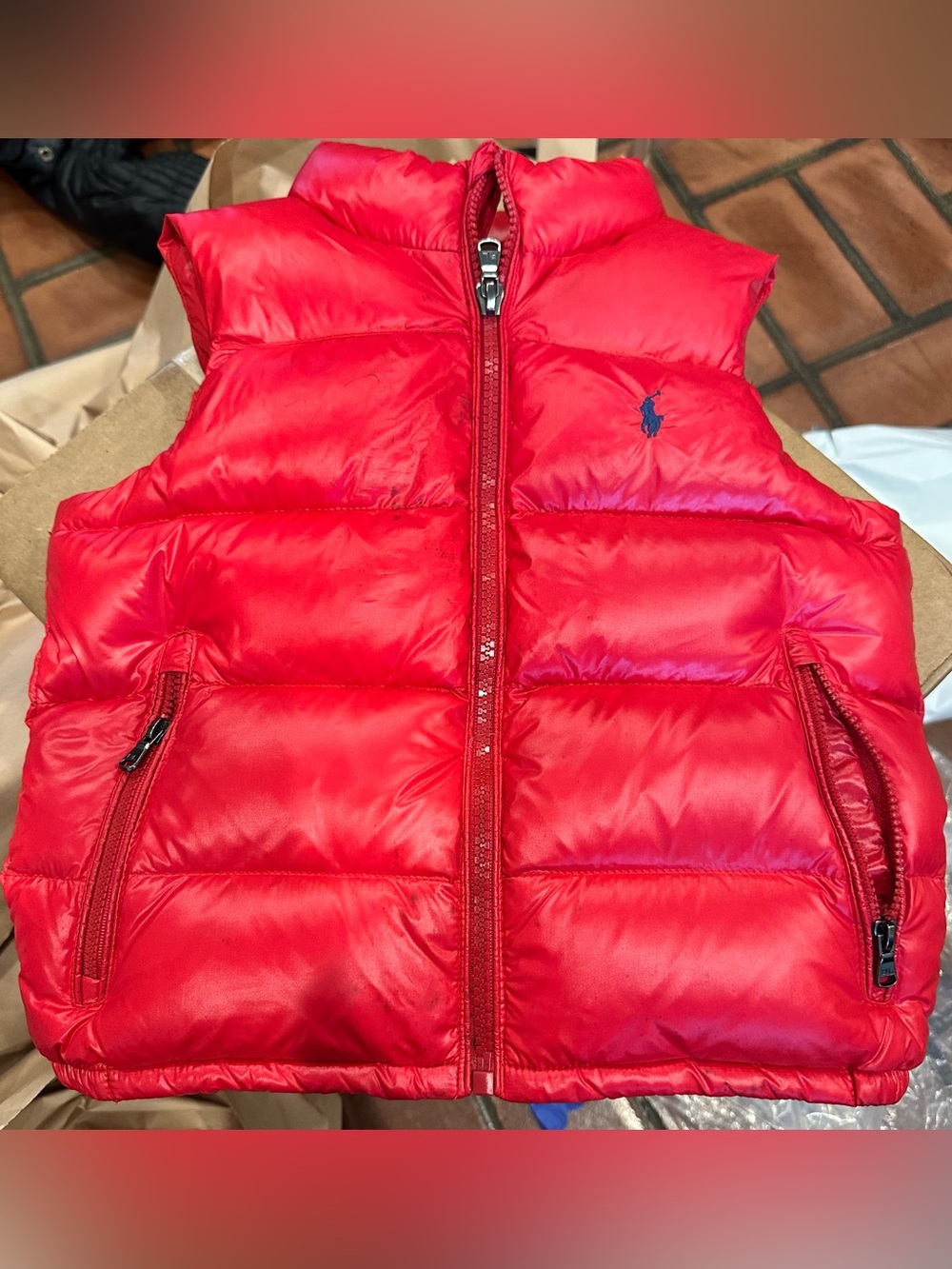 Ralph Lauren Kids Bright Red Quilted Puffer Vest Sz 3T ( Unisex)